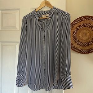 Loft Button Up Striped Blouse